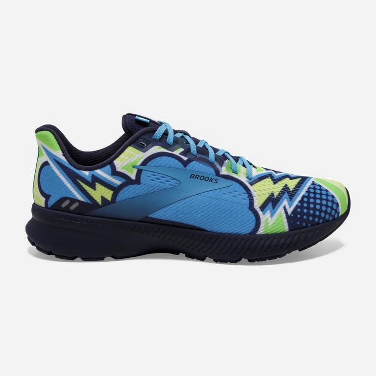 Brooks Women's Launch 8 Light Cushion Road Running Shoes Singapore - Navy/Blue/Green (49075-JPYT)